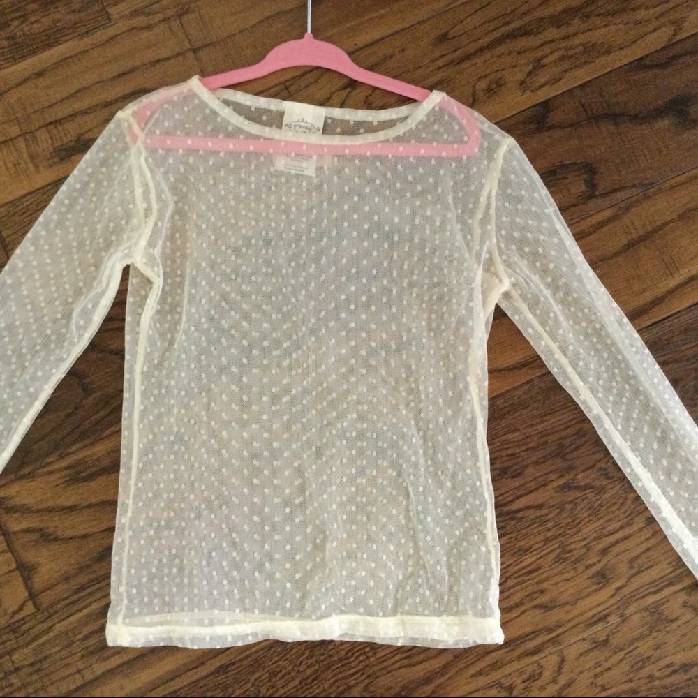 Persnickety lace mesh swiss dot layering shirt 6